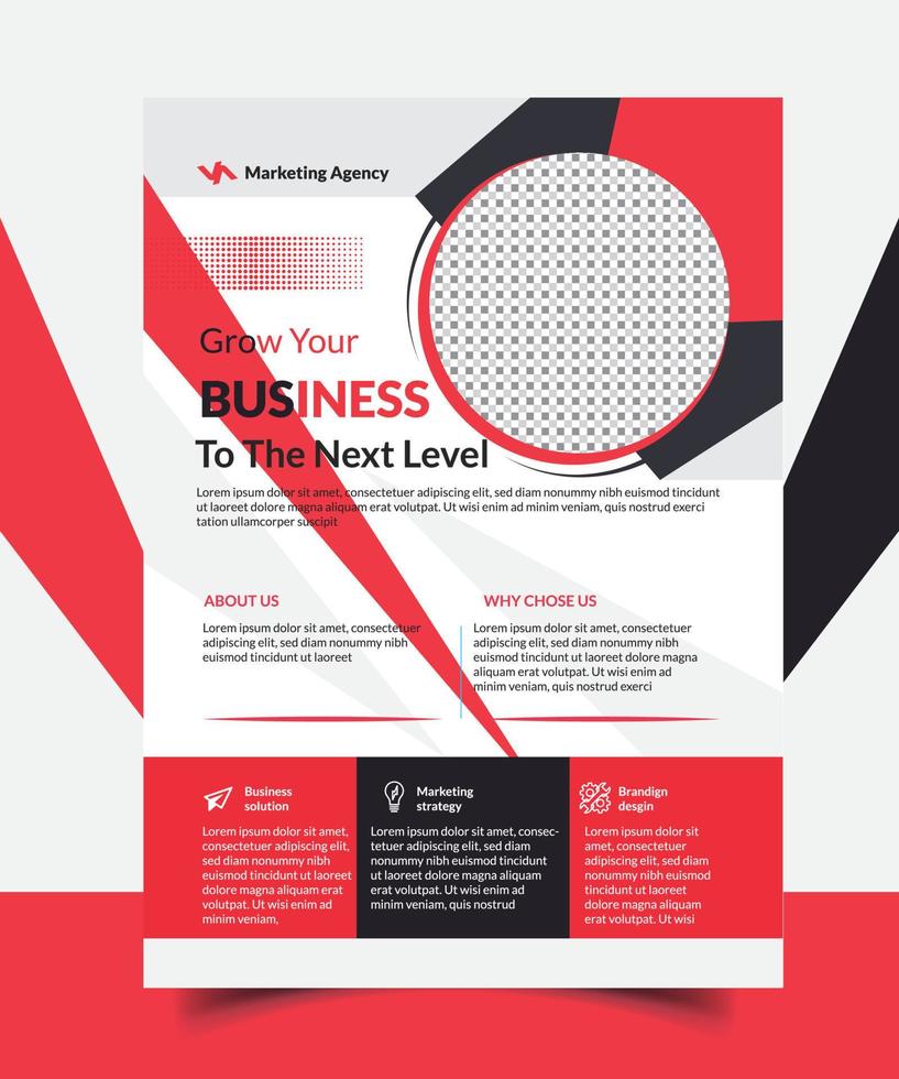 Print ready red black flyer vector