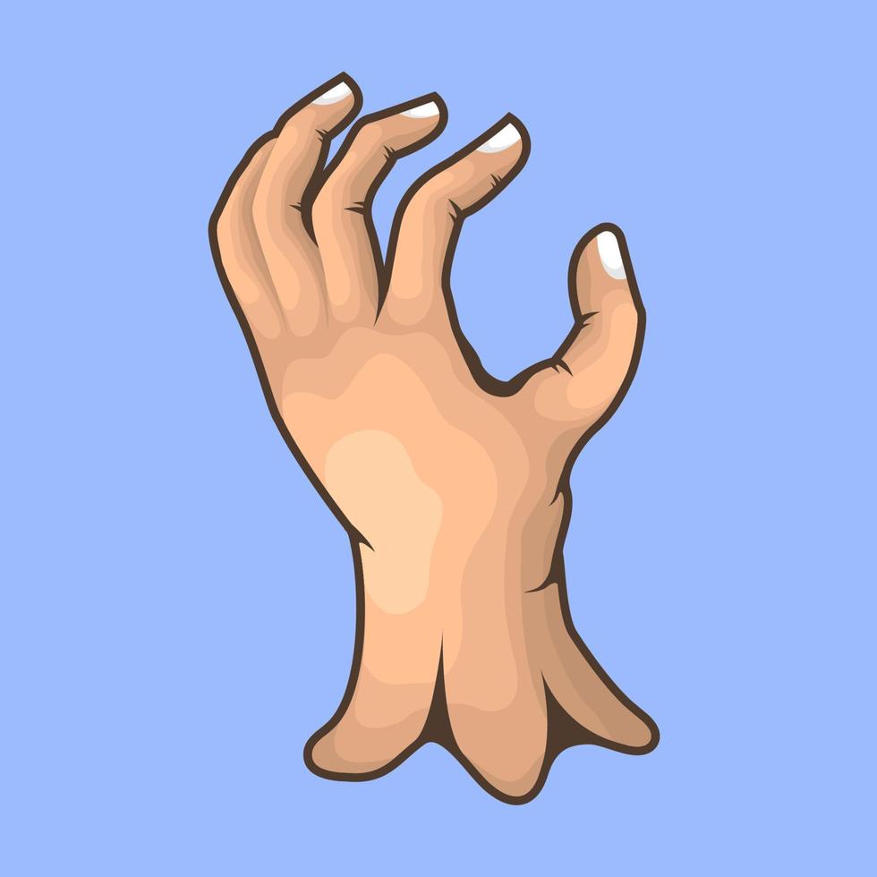 Flat Design of Zombie Hand vector