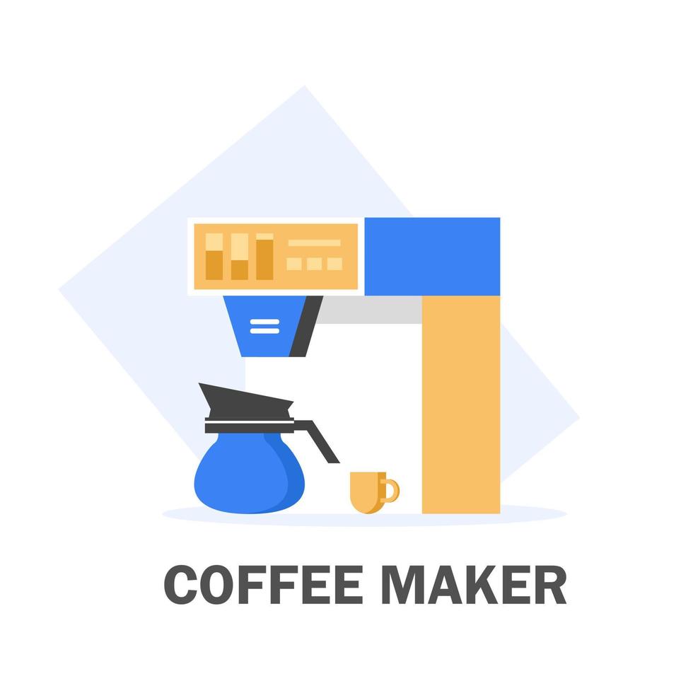 Office coffee machine vector illustration in flat style. Coffee maker. Home coffee machine