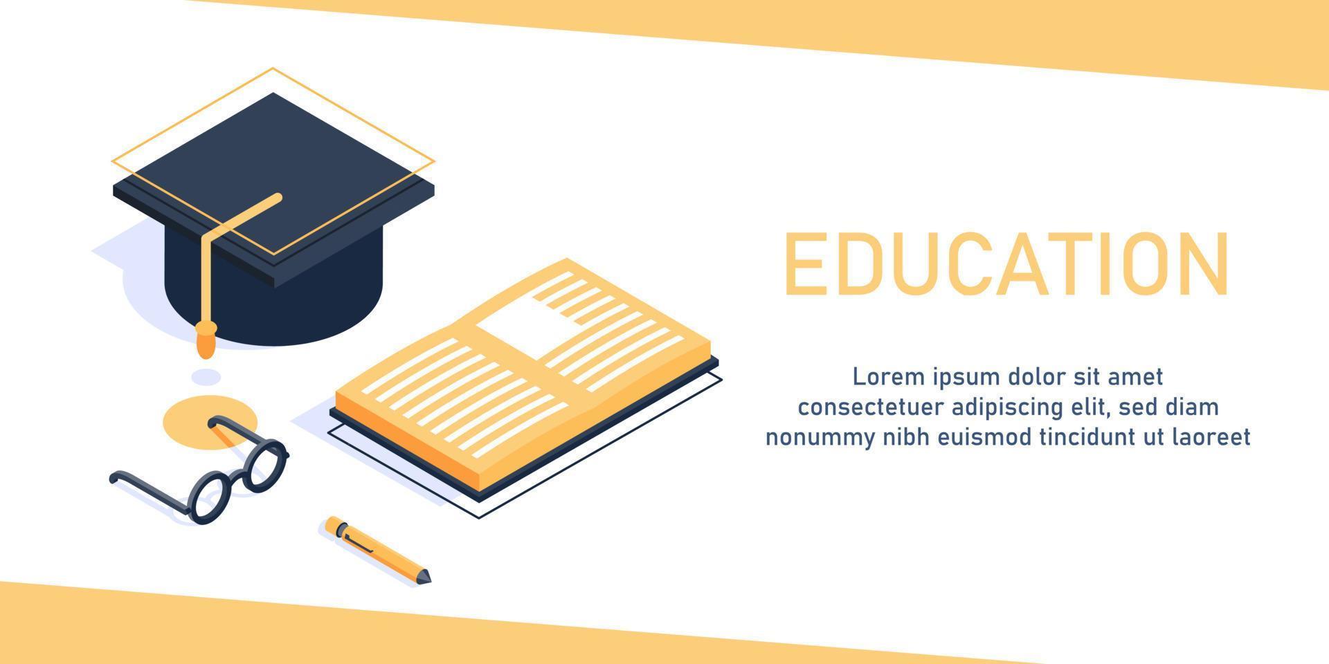 Modern flat design isometric concept of Education for banner and website, back to school concept vector