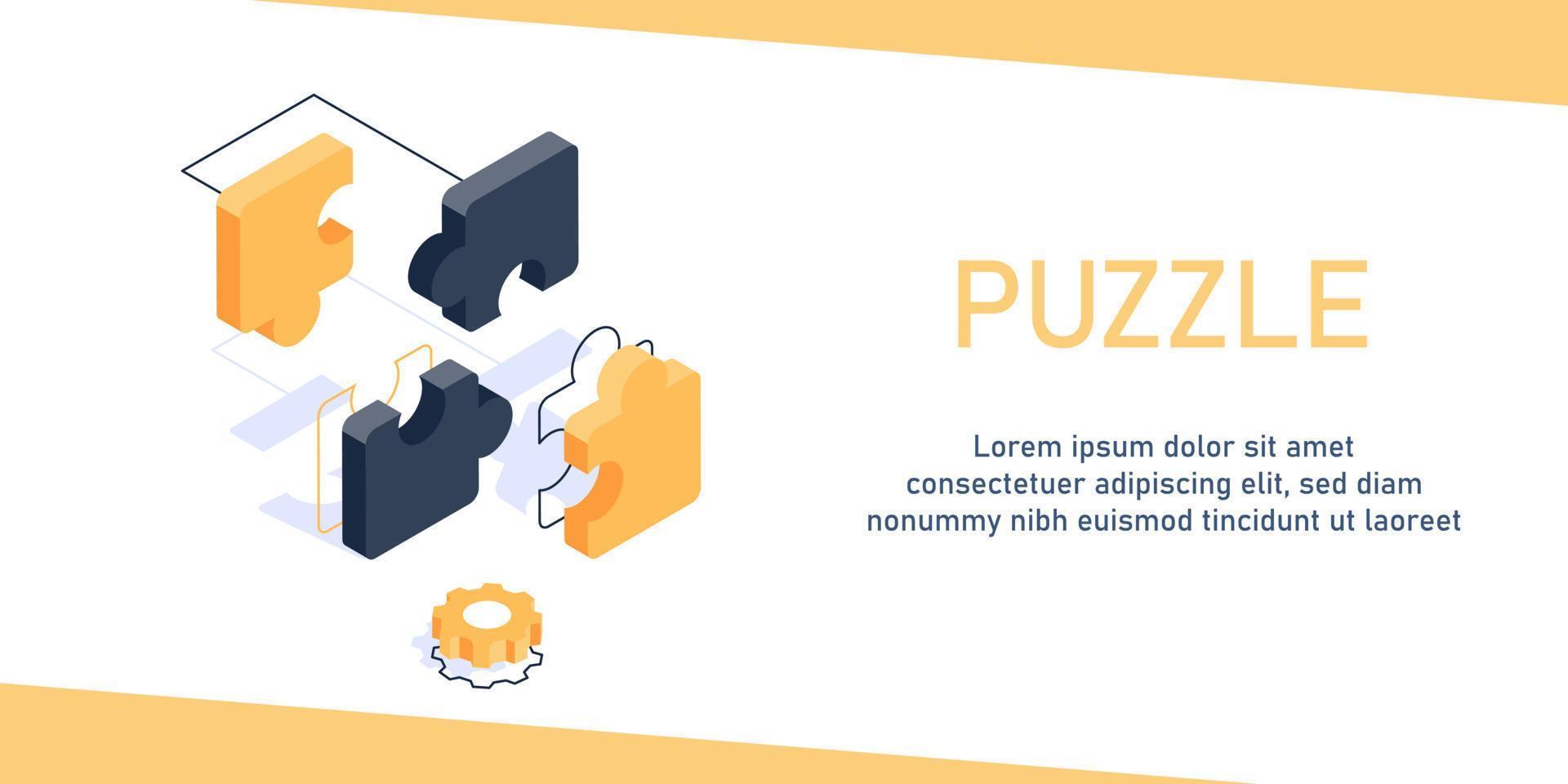 teamwork concept with puzzle. Can use for web banner, infographics,Jigsaw puzzle piece icon,flat design icon vector illustration,isometric