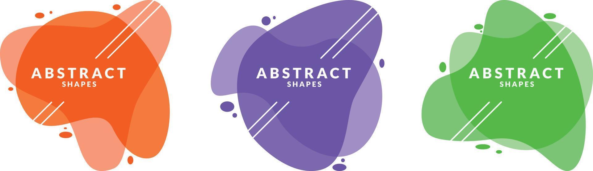 conjunto de elementos gráficos modernos abstractos. formas y líneas de colores dinámicos. banners abstractos degradados con formas líquidas que fluyen. vector