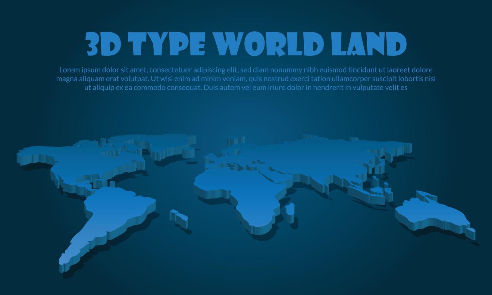 mapa del mundo blanco aislado sobre fondo azul. el mapa del mundo. vector