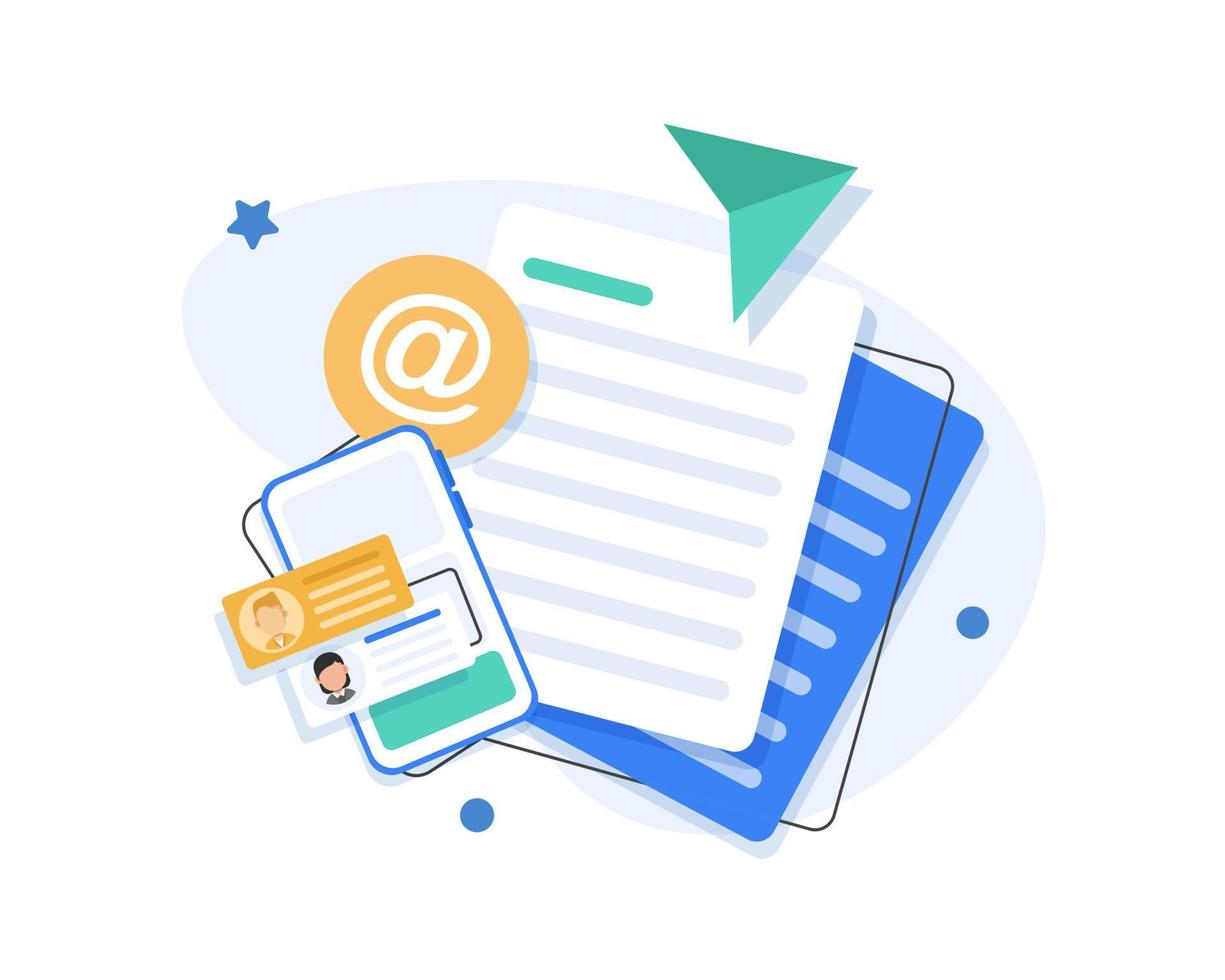 Email and messaging,Email marketing campaign,flat design icon vector illustration