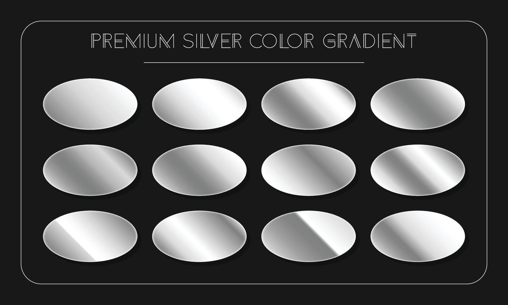 Luxury silver gradient colour palette catalog samples in RGB or HEX pastel and neon vector