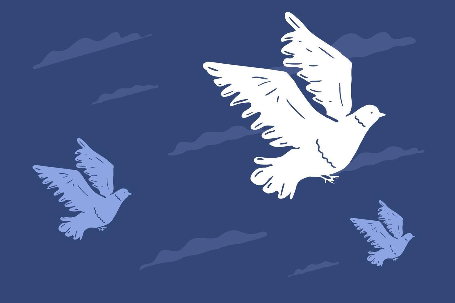 The dove as a symbol of freedom, emigration. A metaphor for new beginnings, a free and peaceful life. vector