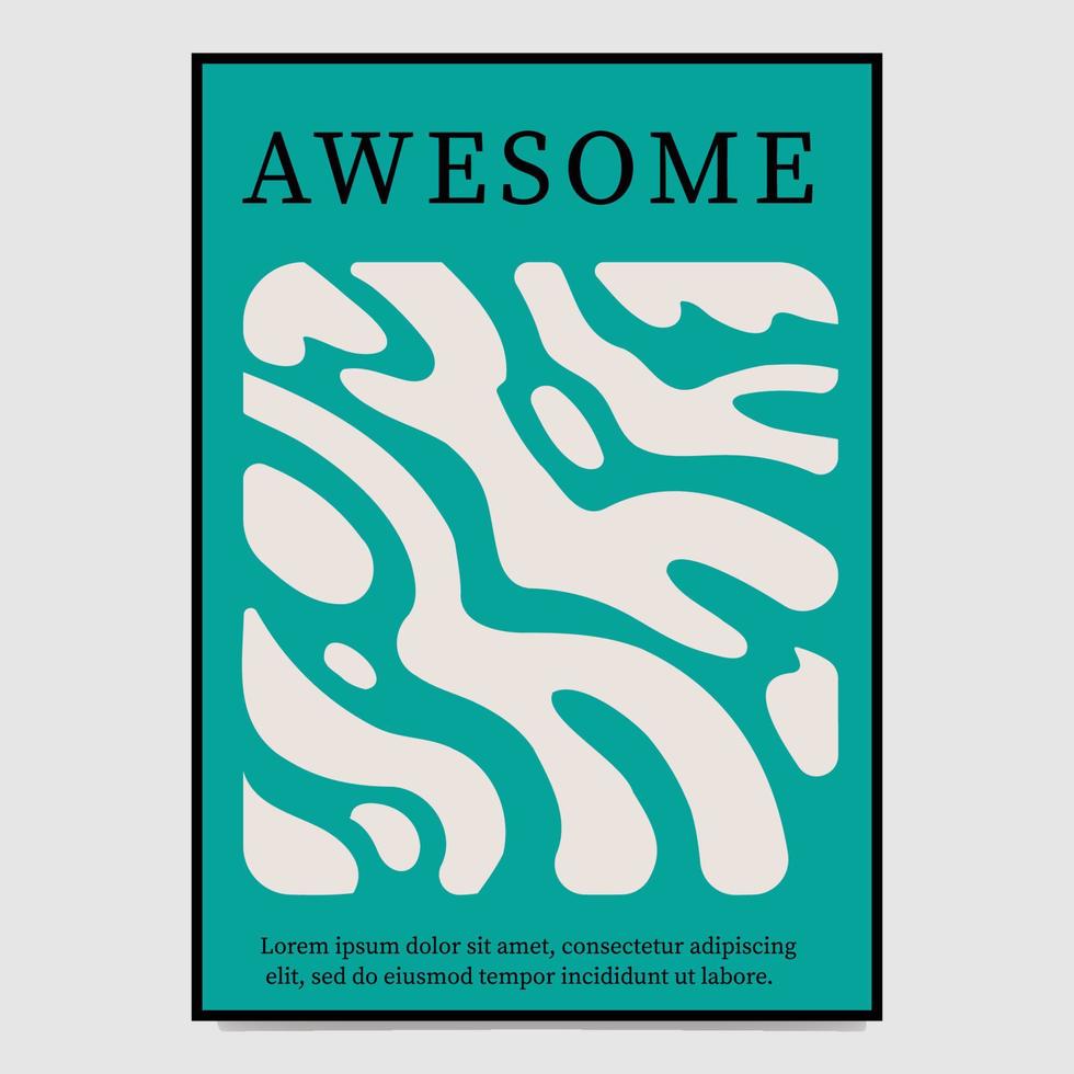 Trendy abstract image with zebra's print, interior poster. vector