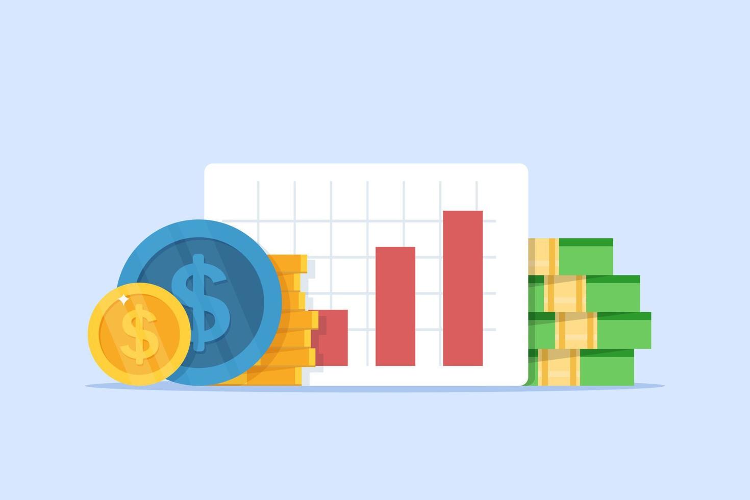 revenue increase,Compound interest, added value,flat design icon vector illustration