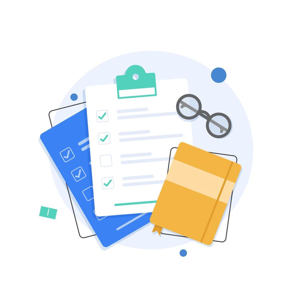 Clipboard with checklist in a flat style,flat design icon vector illustration