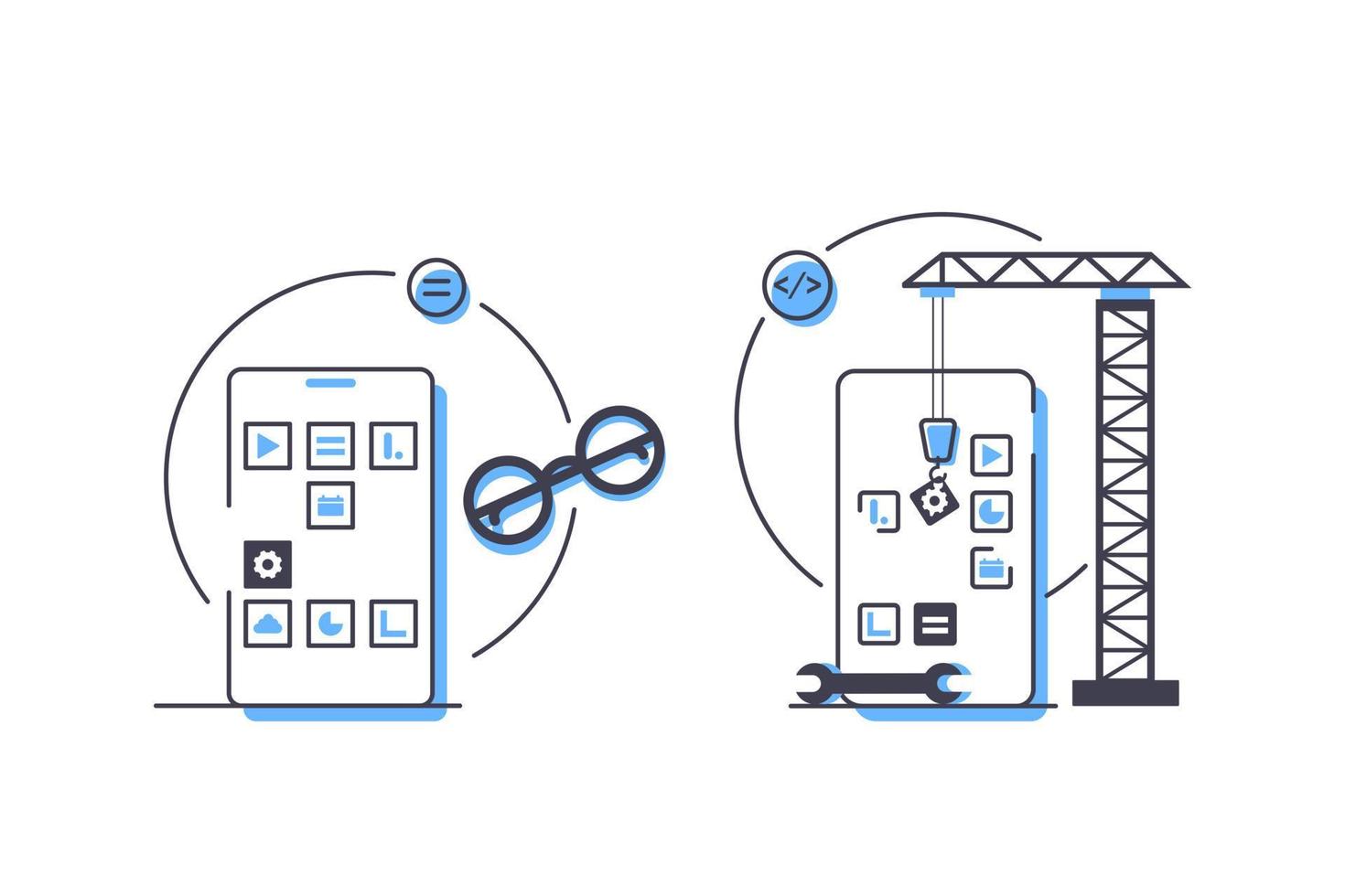 App development for education,flat design icon vector illustration