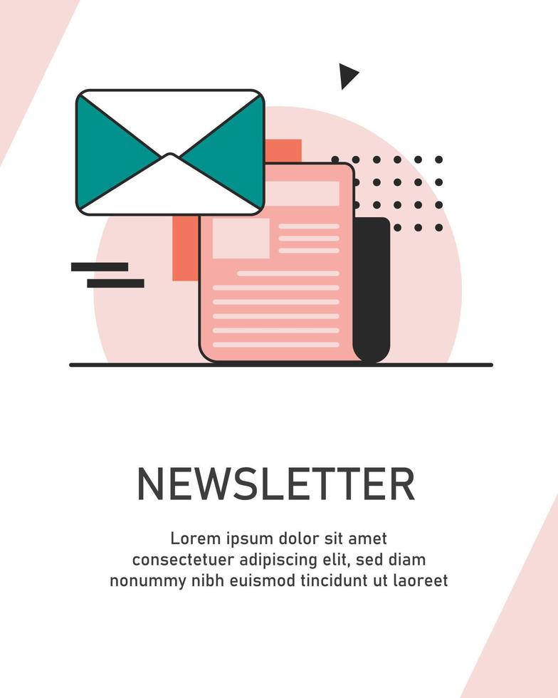 correo electrónico y mensajería, campaña de marketing por correo electrónico, ilustración de vector de icono de diseño plano