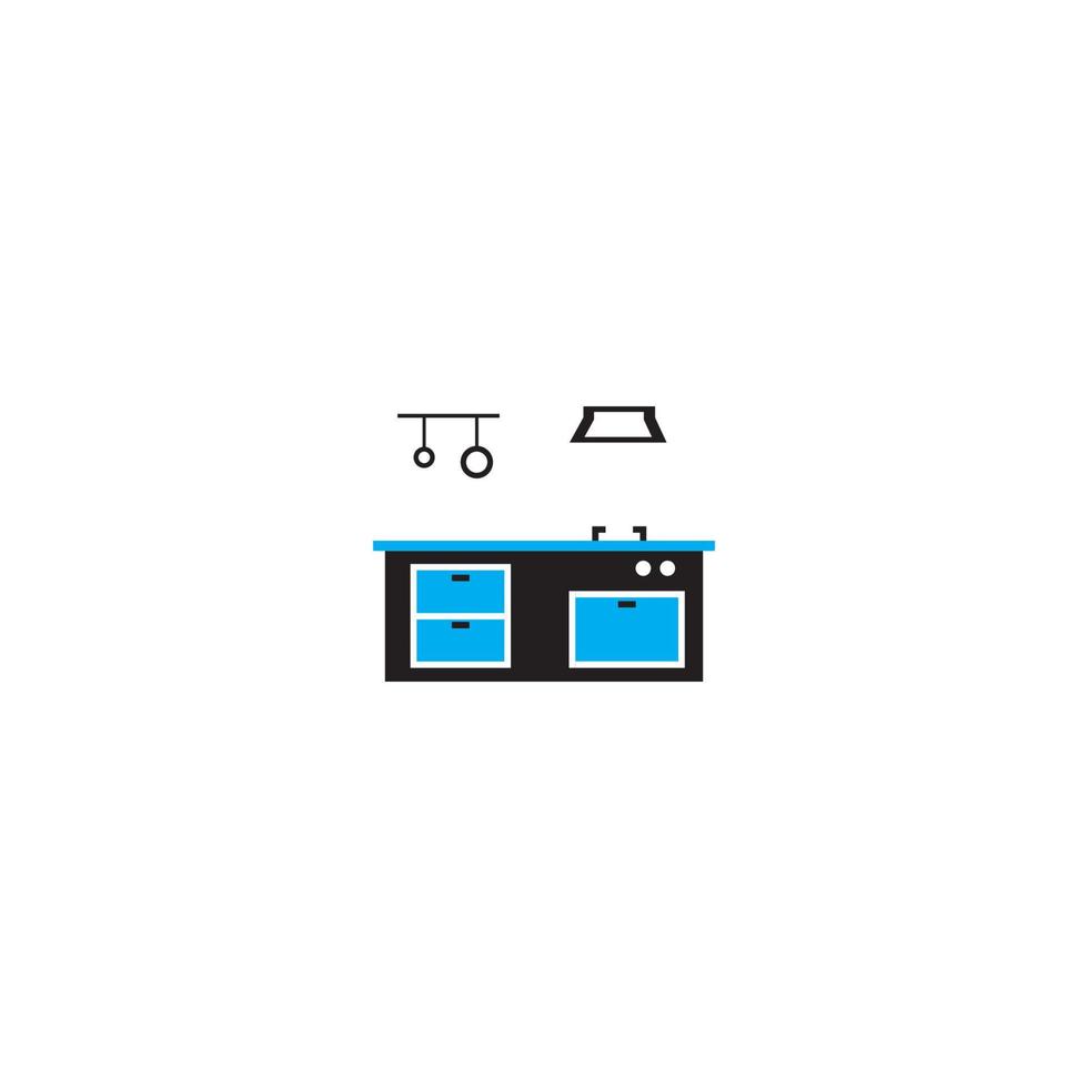 Kitchen set icon logo, vector design