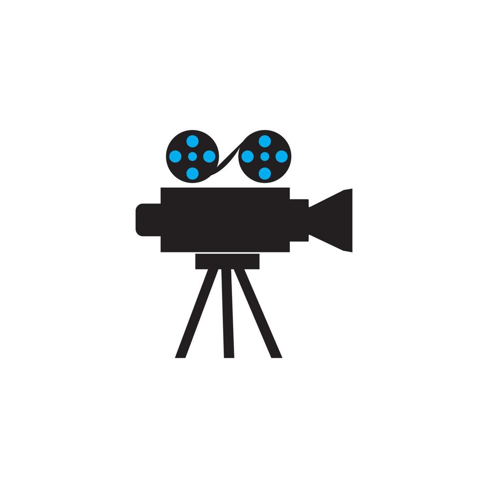 logotipo de icono de película y cámara, ilustración de diseño vectorial vector