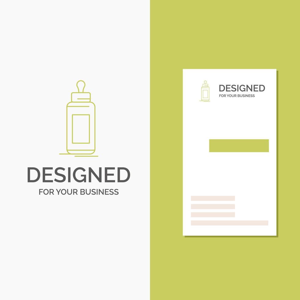 Business Logo for feeder. bottle. child. baby. milk. Vertical Green Business .Visiting Card template. Creative background vector illustration