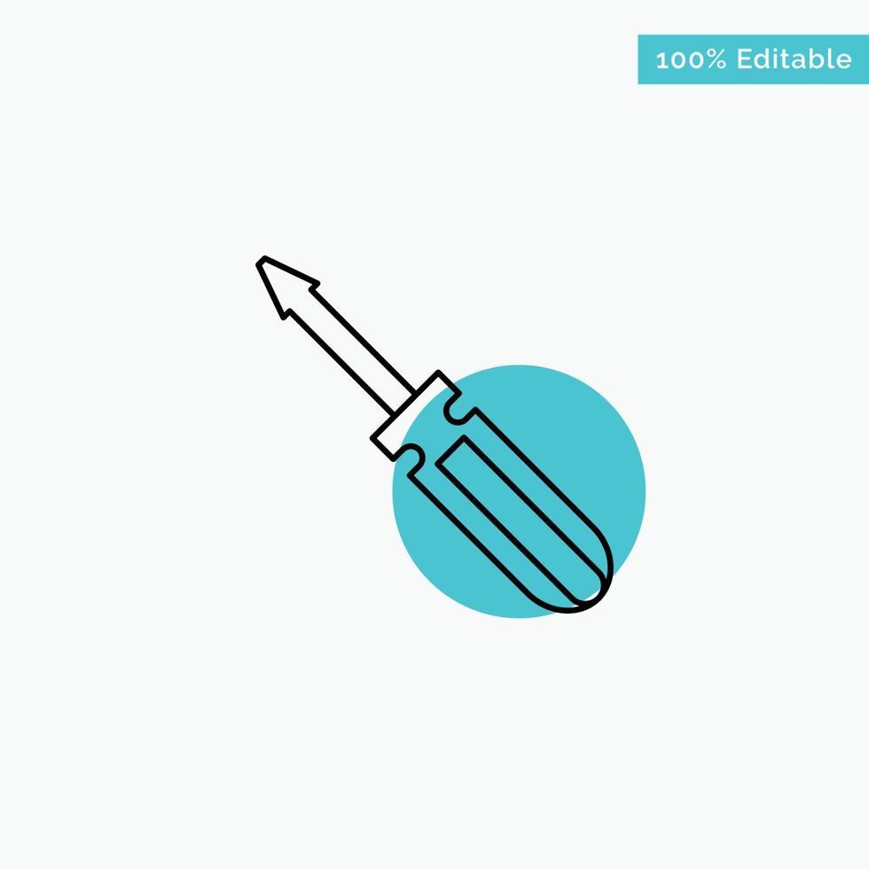 Screw Driver Tool Repair Tools turquoise highlight circle point Vector icon
