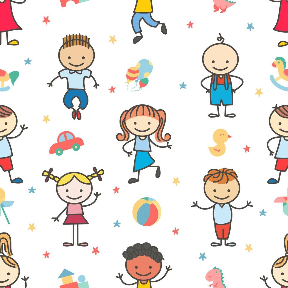 Seamless Pattern for Cute Kids vector