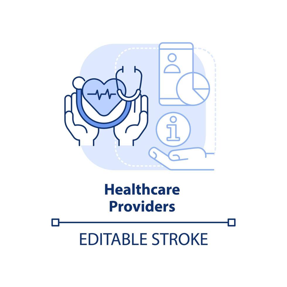 Healthcare providers light blue concept icon. Big data application abstract idea thin line illustration. Electronic record. Isolated outline drawing. Editable stroke. vector