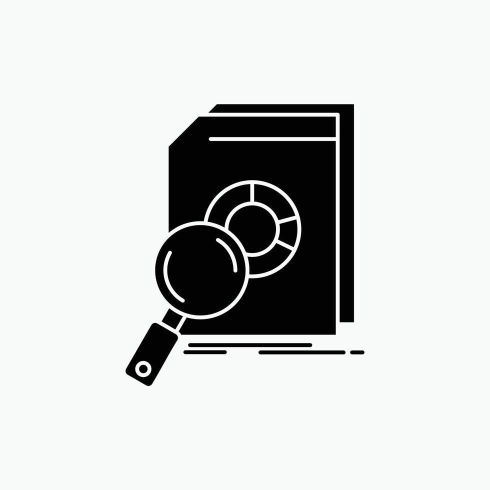 Analysis. data. financial. market. research Glyph Icon. Vector isolated illustration