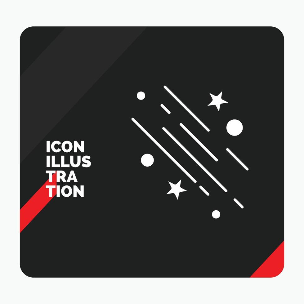 Red and Black Creative presentation Background for star. shooting star. falling. space. stars Glyph Icon vector