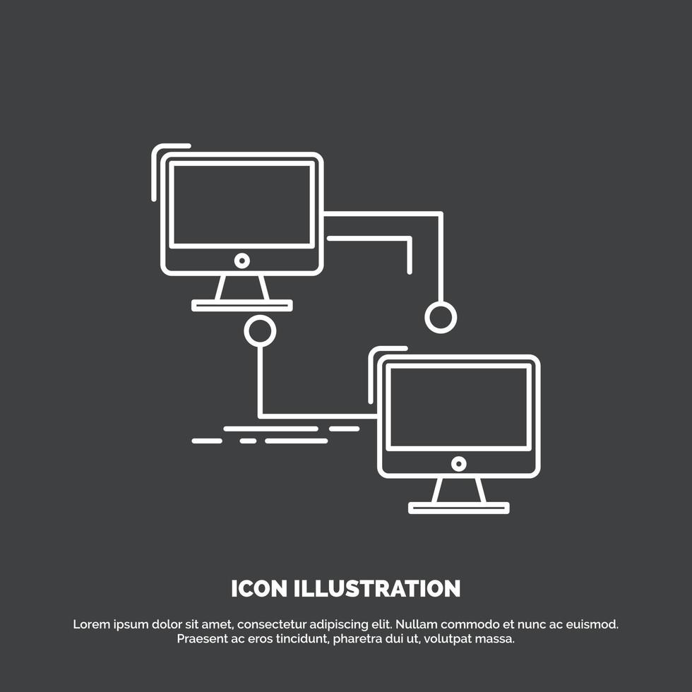 local. lan. connection. sync. computer Icon. Line vector symbol for UI and UX. website or mobile application