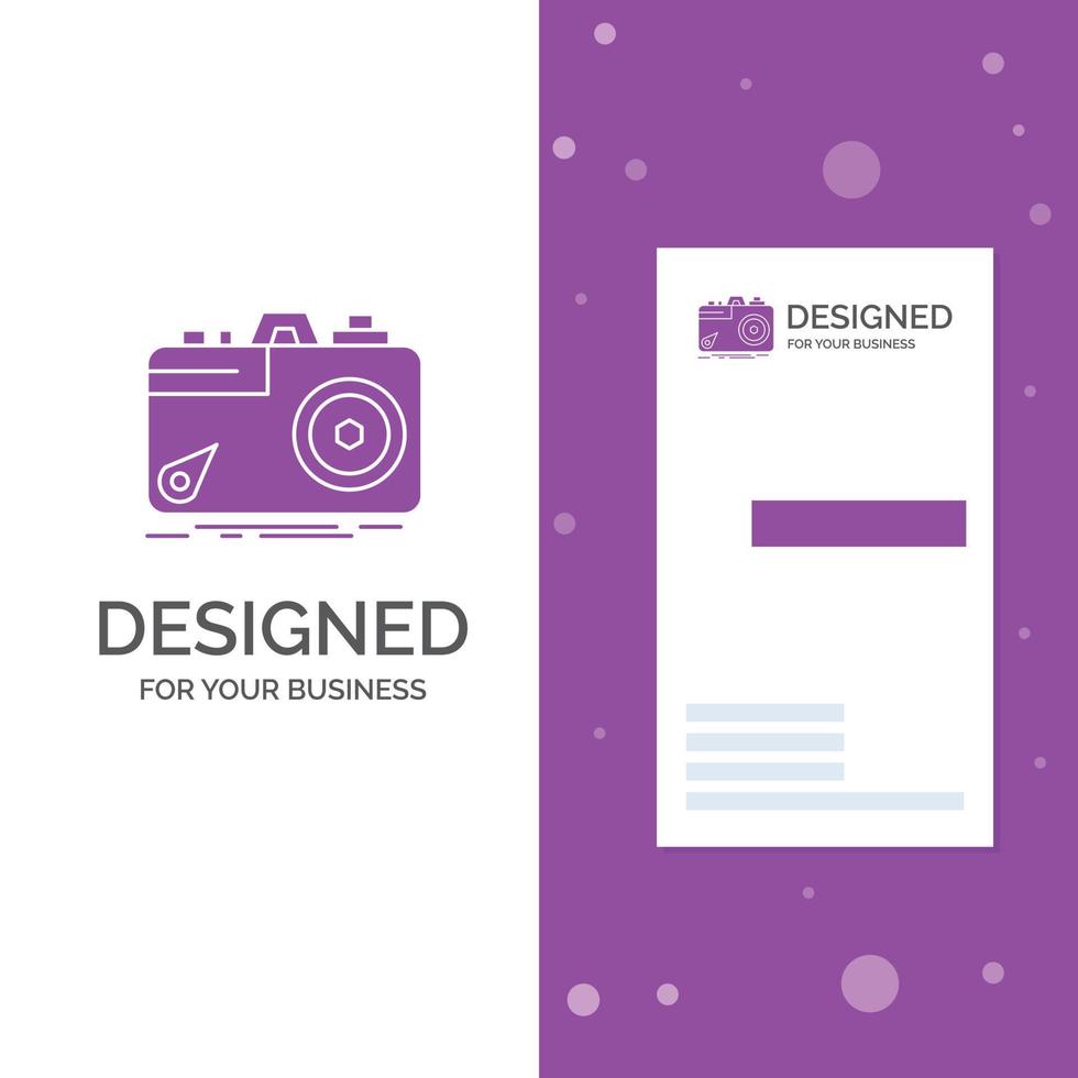 Business Logo for Camera. photography. capture. photo. aperture. Vertical Purple Business .Visiting Card template. Creative background vector illustration