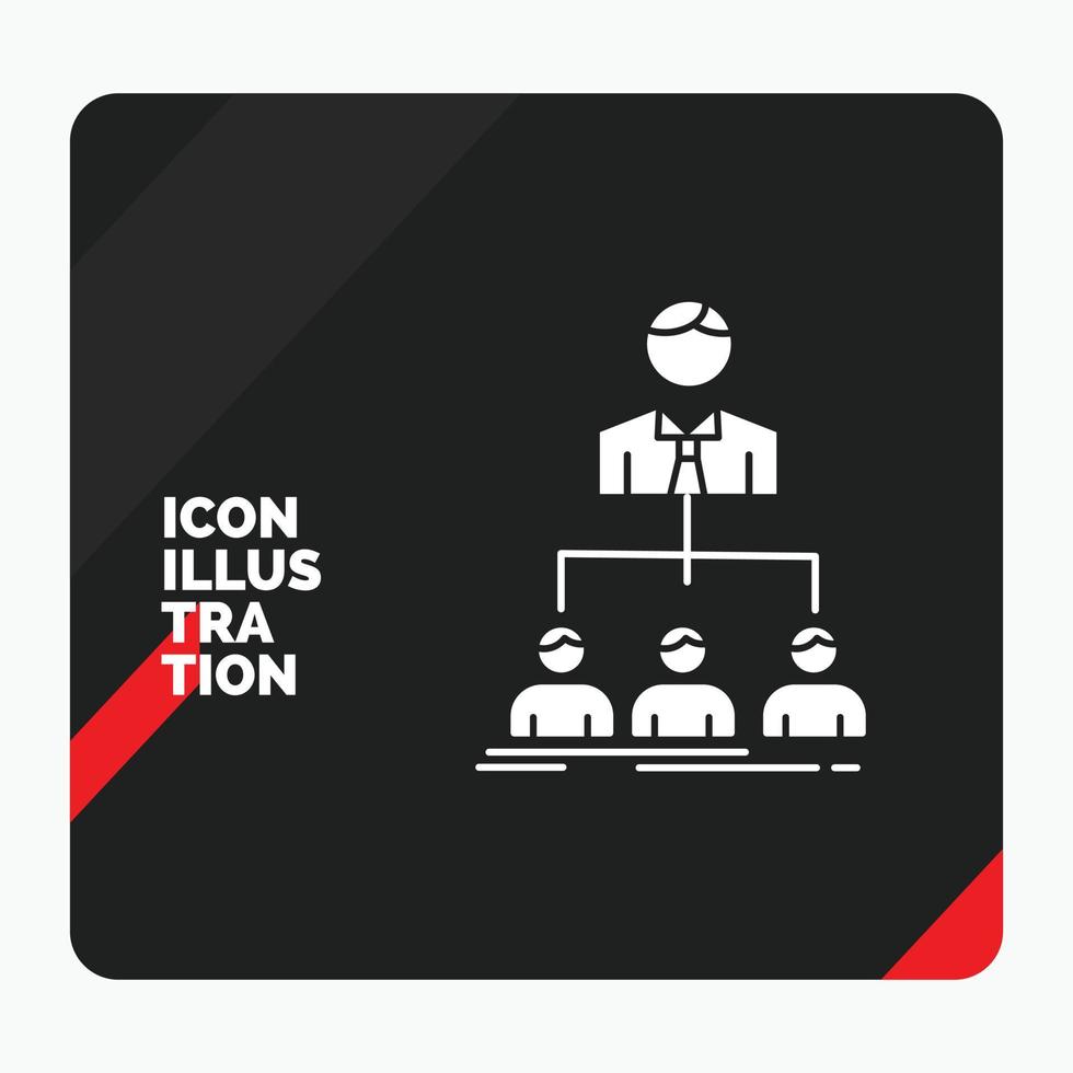 fondo de presentación creativa rojo y negro para el equipo. trabajo en equipo. organización. grupo. icono de glifo de empresa vector