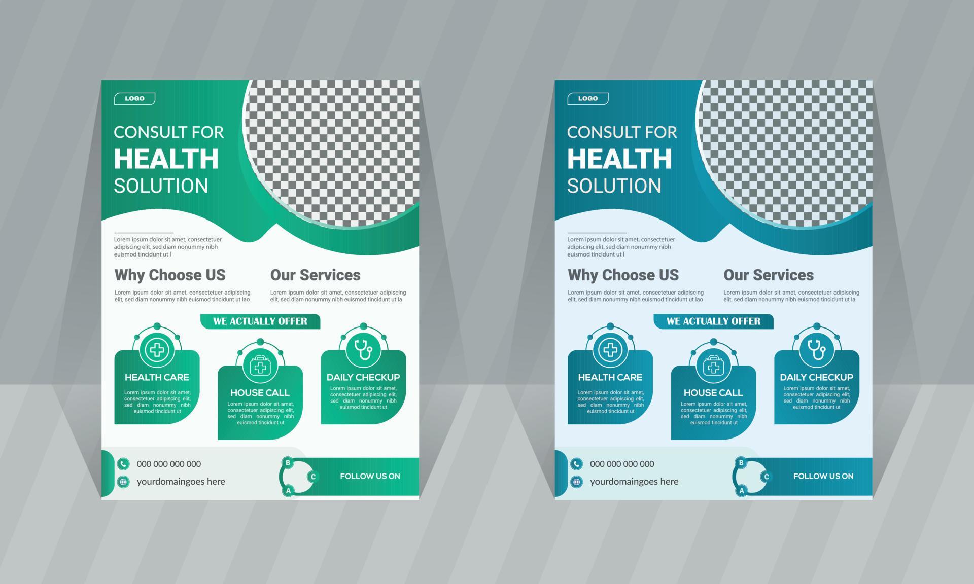 Professional Medical Healthcare Service Flyer Design Template Pharmacy