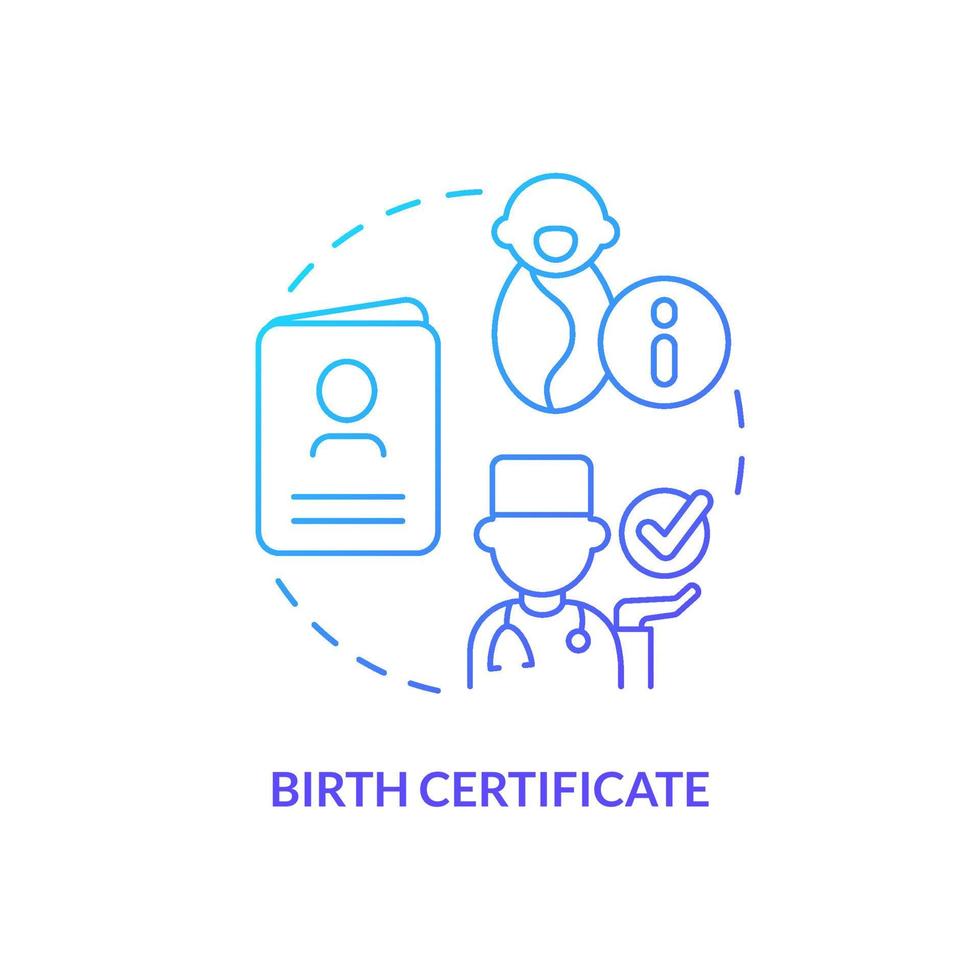 icono de concepto de gradiente azul de certificado de nacimiento. acta oficial de nacimiento de un hijo. aplicación para programar ilustración de línea delgada de idea abstracta. dibujo de contorno aislado. 12962463 icono de concepto de gradiente azul de certificado de nacimiento. acta oficial de nacimiento de un hijo. aplicación para programar ilustración de línea delgada de idea abstracta. dibujo de contorno aislado. 12962463