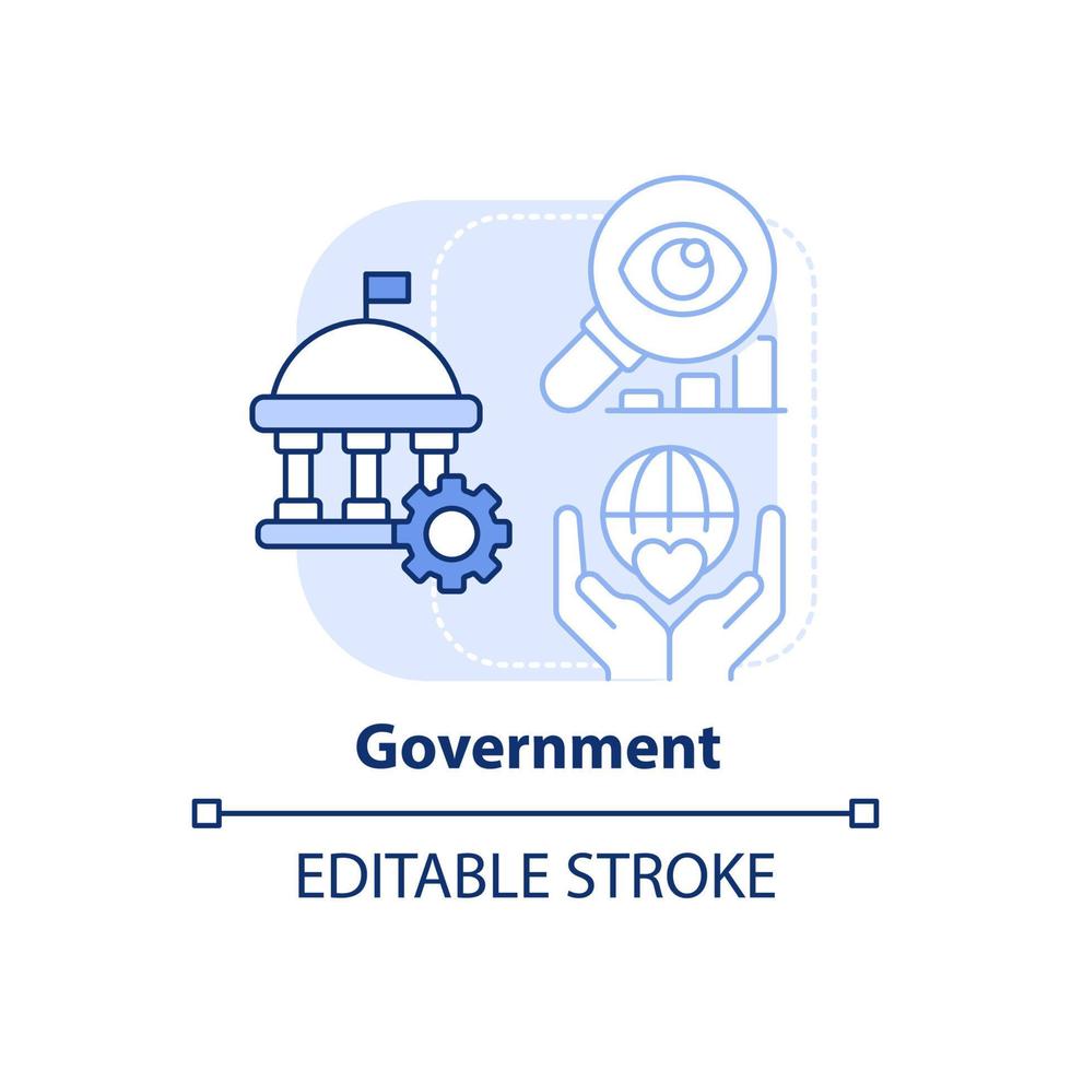 Government light blue concept icon. Big data application abstract idea thin line illustration. Improve public-sector work. Isolated outline drawing. Editable stroke. vector