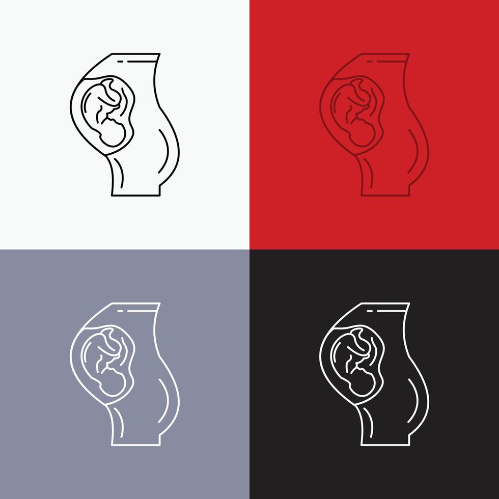pregnancy. pregnant. baby. obstetrics. Mother Icon Over Various Background. Line style design. designed for web and app. Eps 10 vector illustration