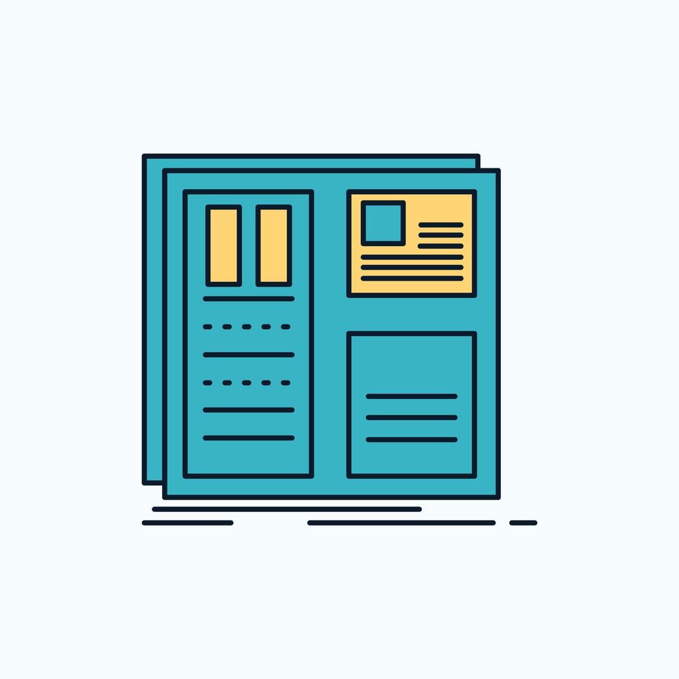 Design. grid. interface. layout. ui Flat Icon. green and Yellow sign and symbols for website and Mobile appliation. vector illustration