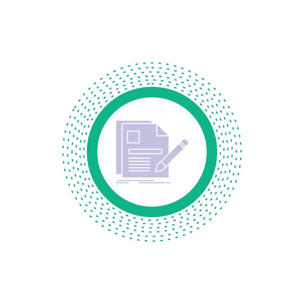 document. file. page. pen. Resume Glyph Icon. Vector isolated illustration