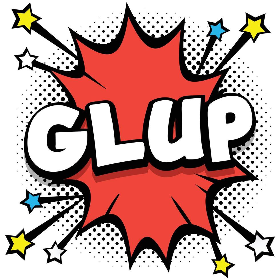 glup Pop art comic speech bubbles book sound effects vector