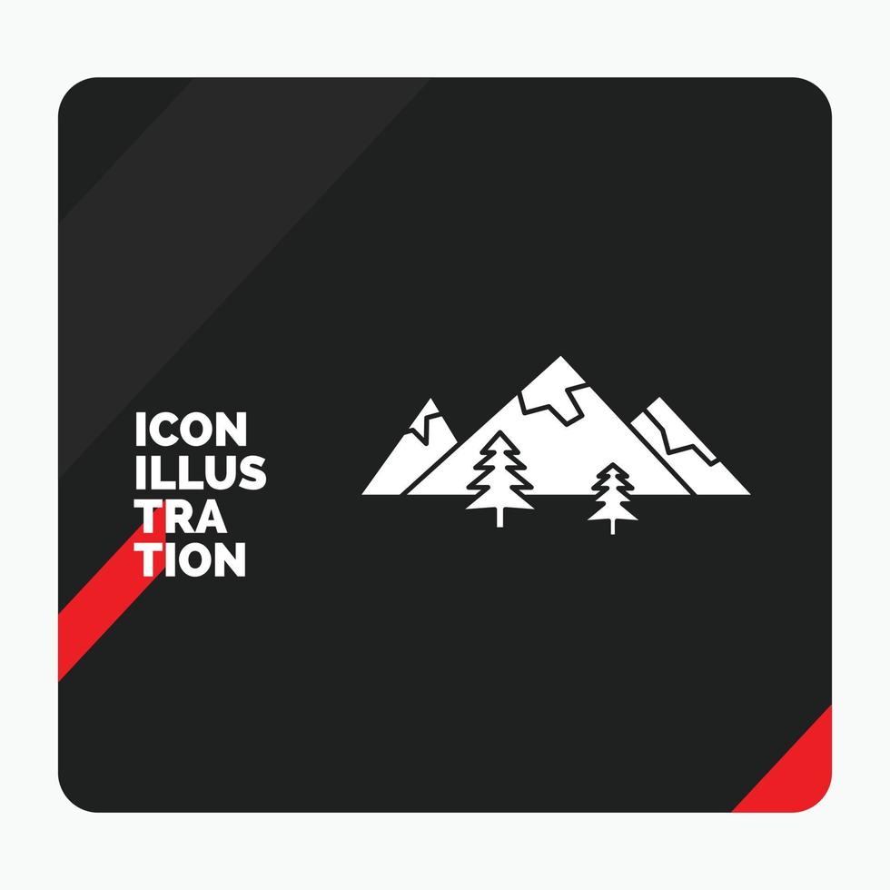Red and Black Creative presentation Background for rocks. hill. landscape. nature. mountain Glyph Icon vector