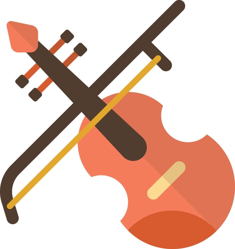 orange violin illustration in minimal style vector