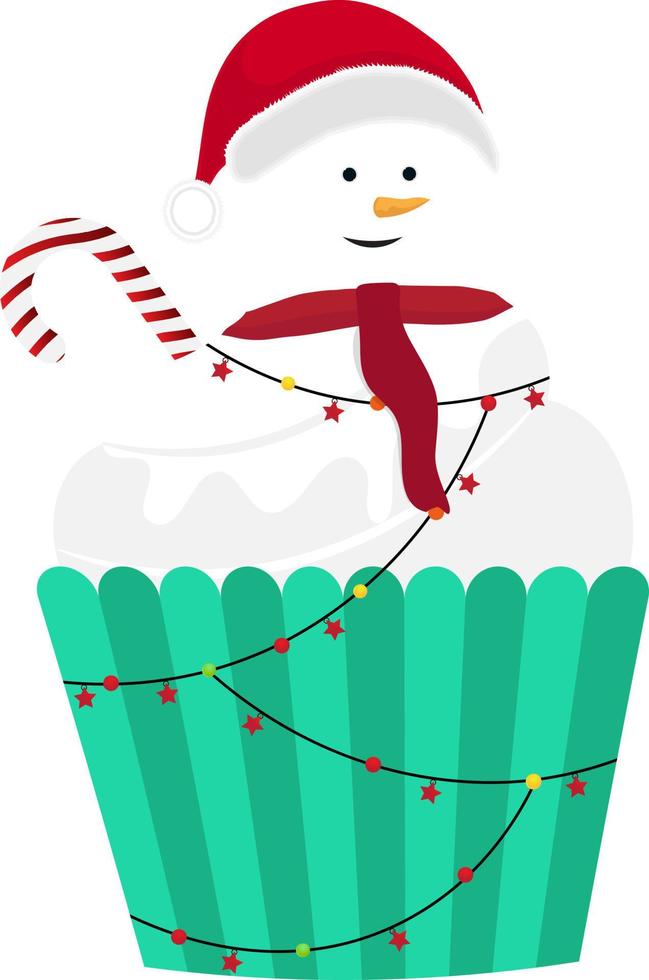 Christmas cupcake Vector