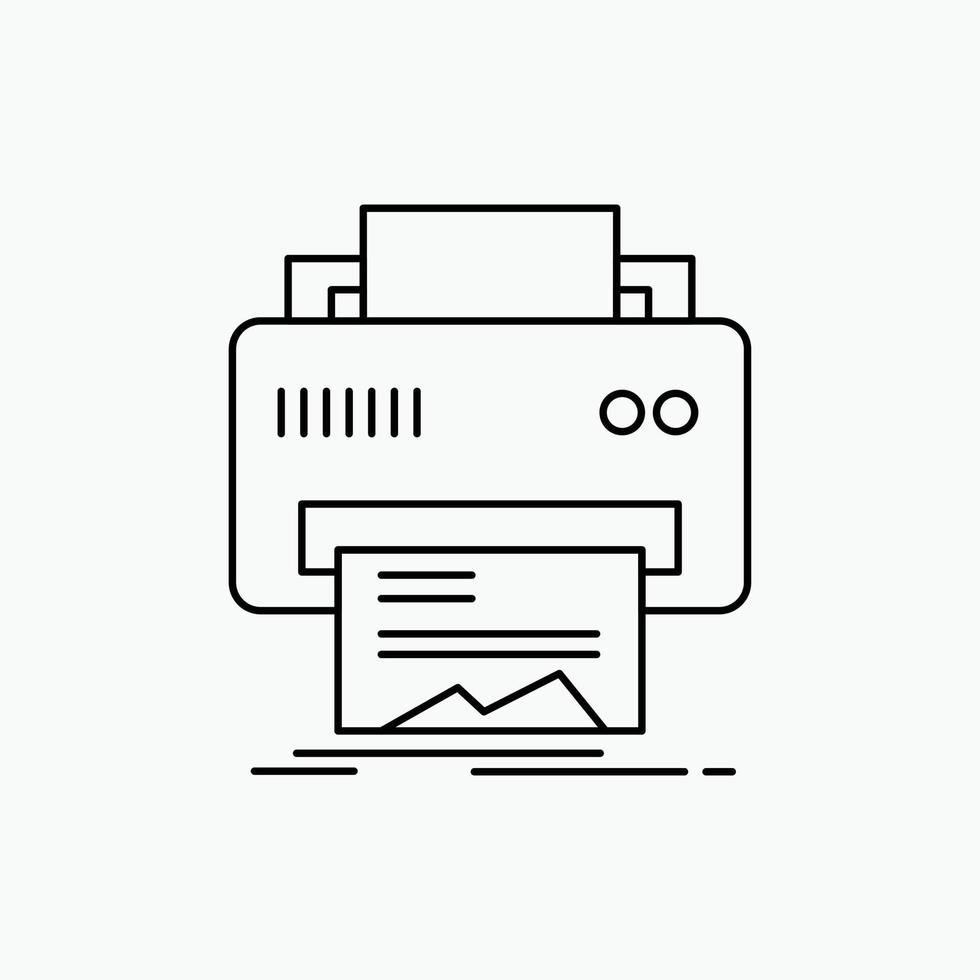 Digital. printer. printing. hardware. paper Line Icon. Vector isolated illustration