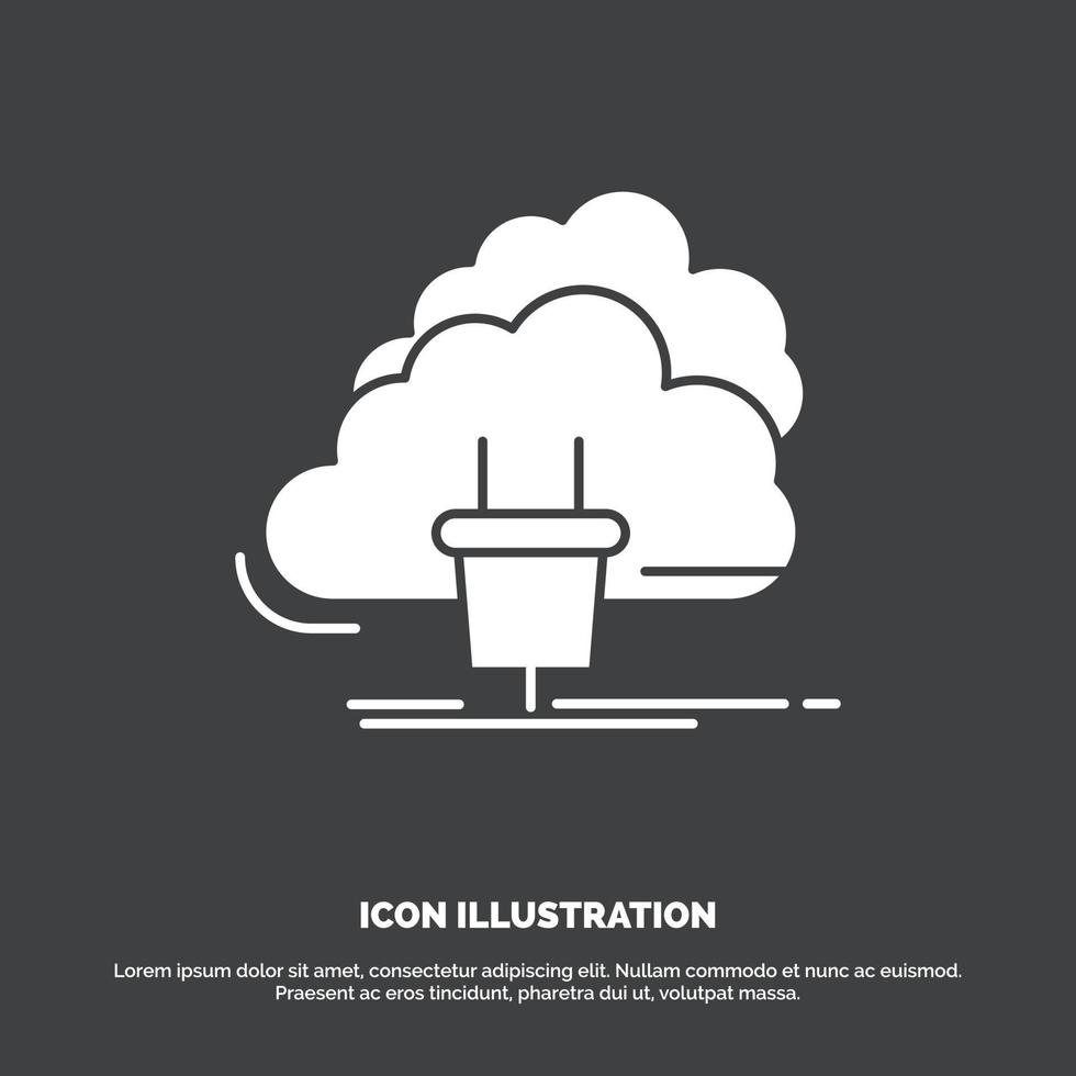 Cloud. connection. energy. network. power Icon. glyph vector symbol for UI and UX. website or mobile application