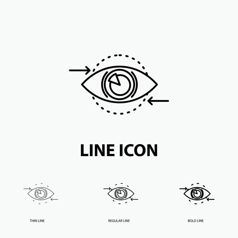 Business. eye. marketing. vision. Plan Icon in Thin. Regular and Bold Line Style. Vector illustration