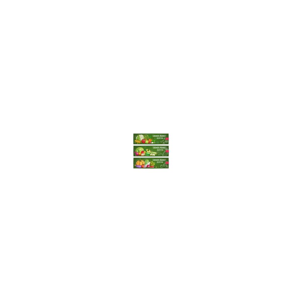 conjunto de pancartas de bosquejo vectorial de verduras de granja vector