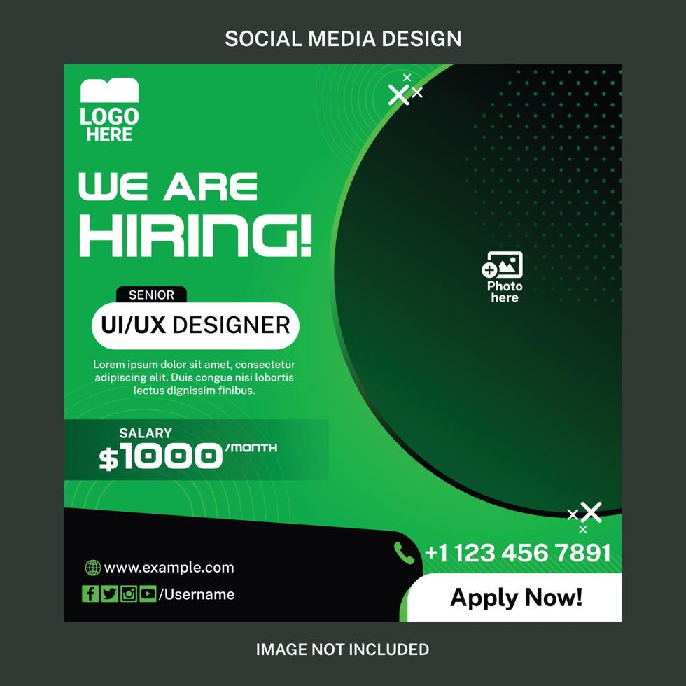 Instagram carousel posts for job seeker hiring apply now vector