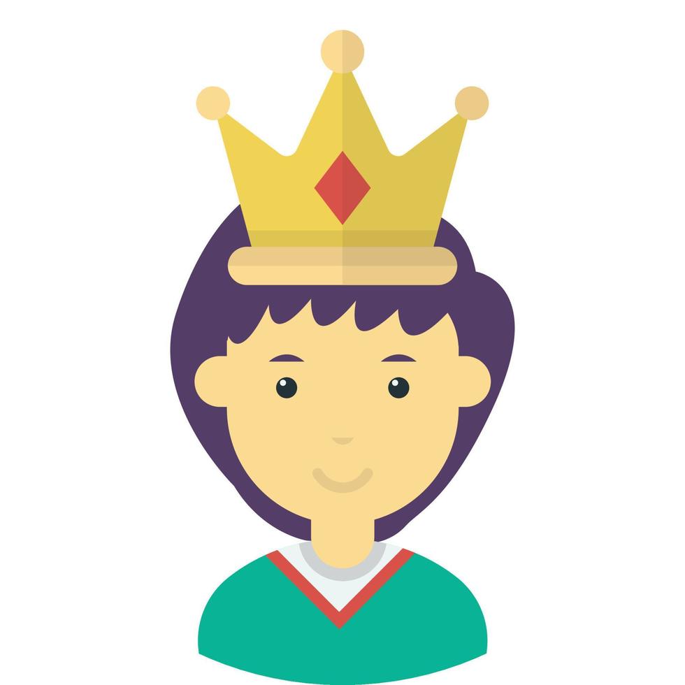 niño con una ilustración de corona en estilo minimalista vector