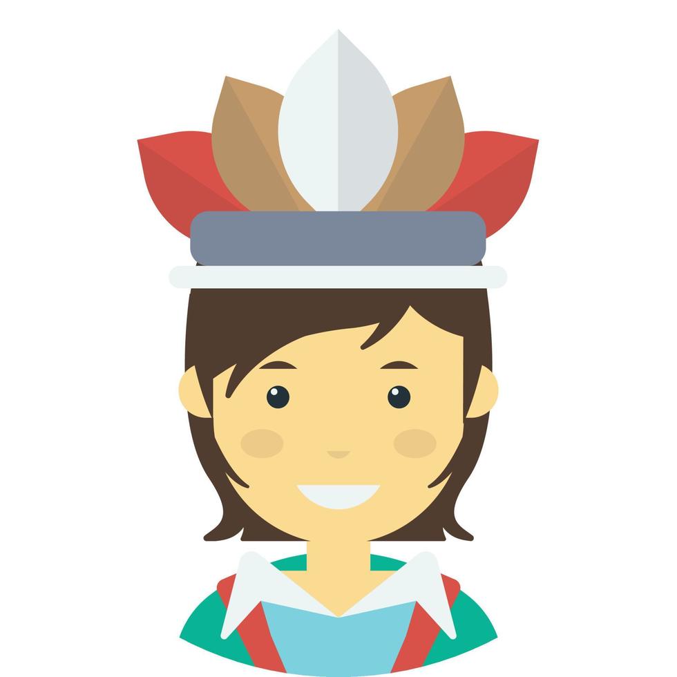 girl wearing a clown hat illustration in minimal style vector