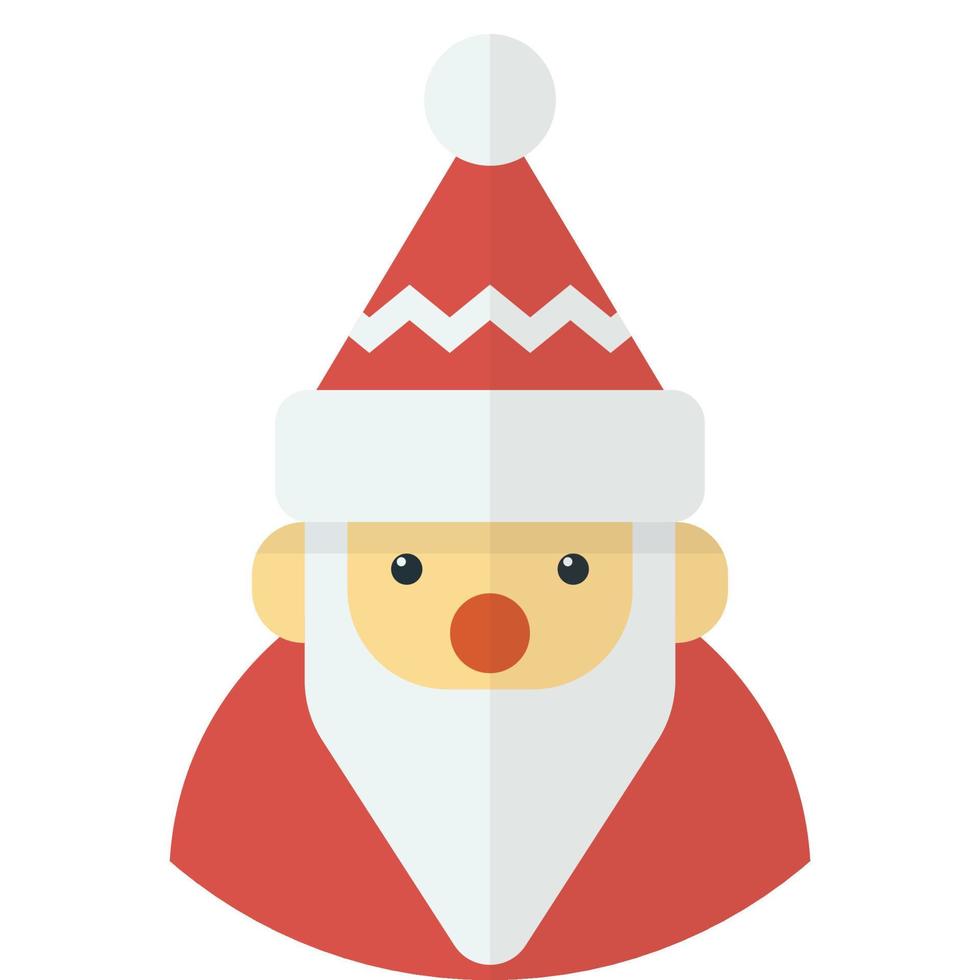 Santa Claus face illustration in minimal style vector