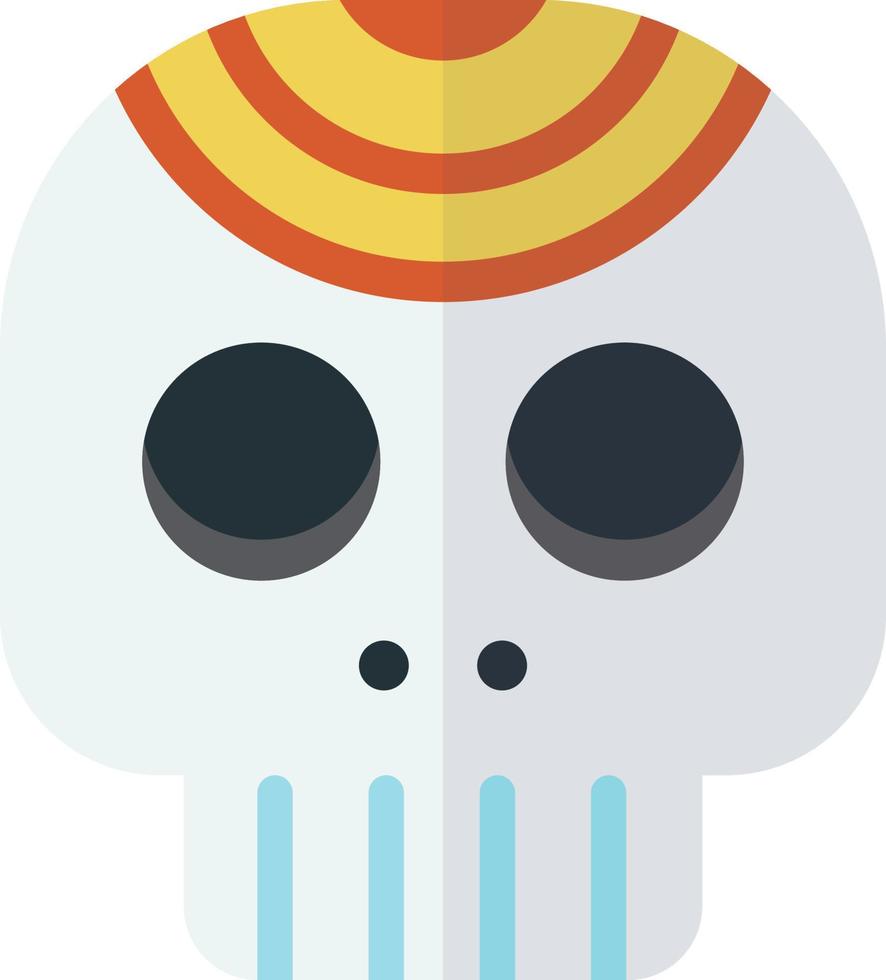 cute skull illustration in minimal style vector