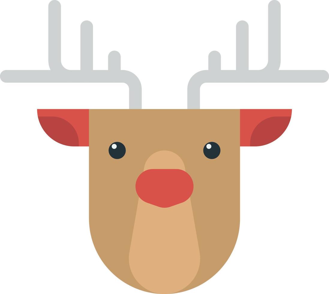 reindeer face illustration in minimal style vector