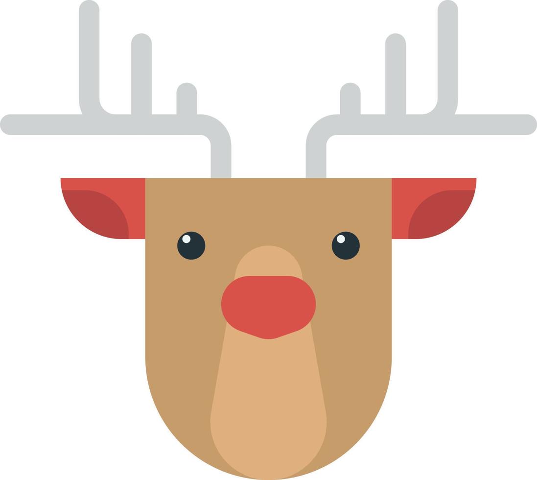 reindeer face illustration in minimal style vector