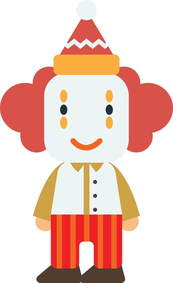 male clown illustration in minimal style vector