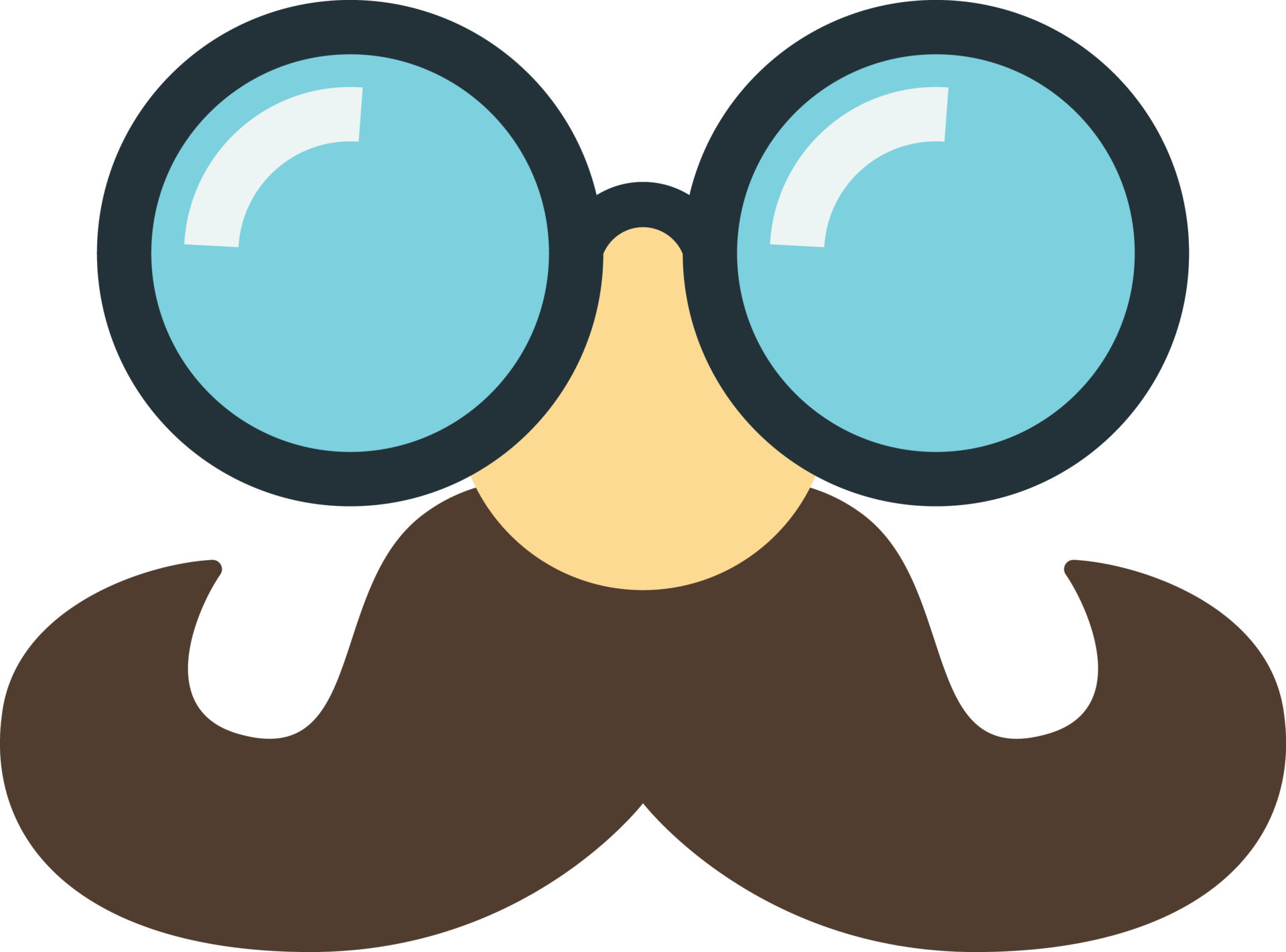 Comedy fake nose mustache, eyebrows, glasses icon 14617913 Vector