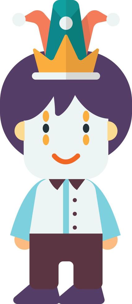 male clown illustration in minimal style vector